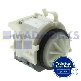 Compatible con bomba de desagüe para lavavajillas BSH Bosch, Neff, Siemens