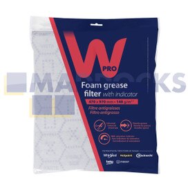 Filtro de grasa para extractor adaptable en tamaño original para modelos WPro (470mm x 970mm, UGF015)