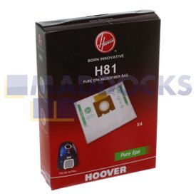 Bolsas de polvo de microfibra SMS para aspiradora, genuina y original Hoover 'H81' tipo Telios Extra Series 'Pure EPA' (paquete de 4)