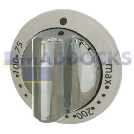 Genuine Original Beko 'Max-75' Type Chrome & White Main Oven Control Knob