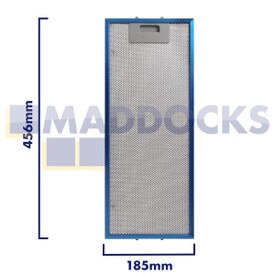 Filtro universal para campana extractora de malla de alambre, longitud lateral del mango 185 mm, longitud lateral lisa 465 mm, compatible con Elica