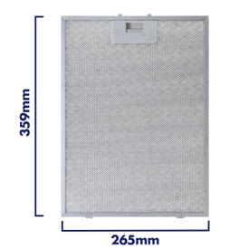 Compatible con Bosch series DWB, filtro de grasa metálico para campana extractora (359mm x 265mm)