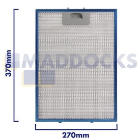 Filtro universal de malla de alambre para campana extractora, mango de 270 mm de largo, lado liso de 370 mm, compatible con Teka