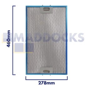 Filtro universal de malla de alambre para campana extractora, mango de 278 mm de longitud, lado liso de 460 mm, compatible con Candy, Hoover, Elica