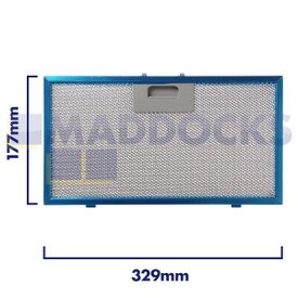 Filtro universal de malla de alambre para campana extractora, mango de 329 mm de longitud, lado liso de 177 mm, compatible con Elica