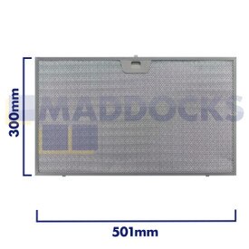 Filtro universal de malla de alambre para campana extractora, longitud lateral del mango 506 mm, longitud lateral lisa 300 mm, compatible con BSH