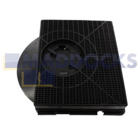 Filtro de carbón compatible con modelos Indesit tipo 303 (205mm x 215mm x 43mm, paquete de 1)