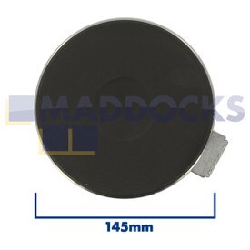 Placa de cocción sólida de calor estándar con borde universal de 8 mm original producido por EGO (145 mm y 1000W, 12.14453.194)