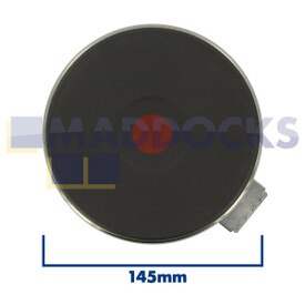 Placa de cocción sólida de calor rápido con borde universal de 4 mm original producido por EGO (145 mm y 1500 W)