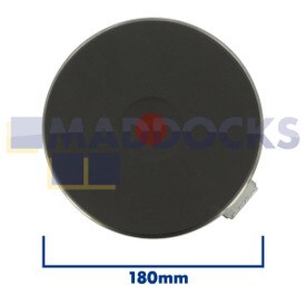 Placa de cocción sólida de calor rápido con borde universal de 4 mm original producido por EGO (180mm y 2000W)
