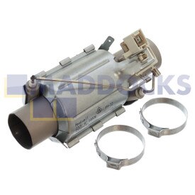 Genuine Original Vestel Produced Bush, CDA, Electra, Montpellier, ProAction, Statesman Flow Through Dishwasher Heating Element & Hose Clips (1800W)
