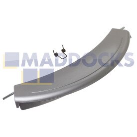Tirador de puerta de lavadora de plástico plateado compatible con modelos BSH Bosch WAE Maxx 7 VarioPerfect, WM14E iQ300 varioPerfect