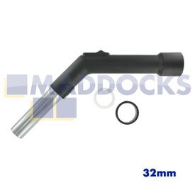 Extremo curvo de plástico universal con inserto cromado (32mm)