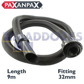 Ensamblaje de tubo flexible de extensión para aspiradoras Numatic universal negro (compatible con 32mm, se estira hasta 9m)