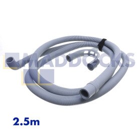 Tubo flexible de salida de drenaje y gancho universales (longitud de 2,5m, unión de extremo acodado 19mm & 21mm)