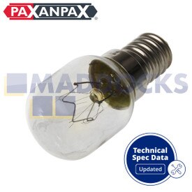 Bombilla de lámpara universal de horno empaquetada para tiendas minoristas [E14, 25W, 220-240V, 300°C] (paquete de 1)