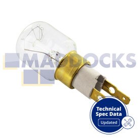 Bombilla de lámpara para frigorífico en blíster con instalación con clic en T original para modelos Whirlpool Wpro [T25, 15W) (paquete de 1)