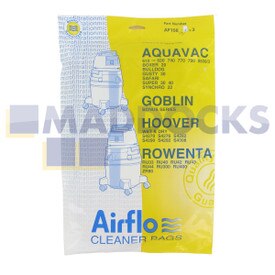Bolsas de papel compatibles con modelos Airflo AF156 ‘Aquavac 620’ (paquete de 3)