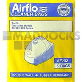Bolsas de papel compatibles con modelos Airflo AF202 ‘Electrolux X8 ’ (paquete de 5)