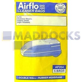 No Longer Available. Order 46-VB-187 [Compatible for Airflo AF204 'Electrolux Dolphin Hi Filtration' SMS Bags (Pack of 5)]