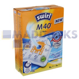 Compatible con Swirl tipo 'M40', Miele tipo 'GN', bolsas de papel (paquete de 4 + 1 filtro)