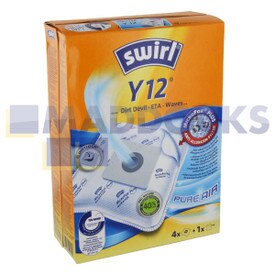Compatible con Swirl tipo 'Y12', Numatic series 'NVM-1B/NVM-1C' Henry, bolsas de SMS (paquete de 4 + 1 filtro)