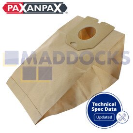 Bolsas de papel para polvo turbo compatibles con modelos VB463 ‘Philips T520’ (paquete de 5)