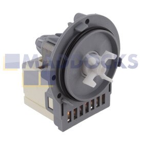 Base de bomba de salida de drenaje con TOC (tornillo de fijación, dos terminales separados que miran adelante y están posicionados en la parte inferior de Askol original para modelos de sistemas de agua a presión Hoover, Zanussi (22W, 220V-240V, 50Hz)