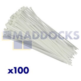 Recogecables de plástico transparente universal (300mm x 4,8mm, paquete de 100)