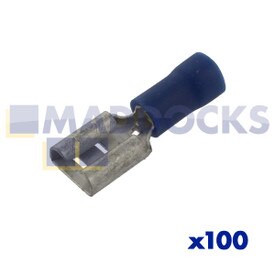 Terminal pulsador hembra azul universal (paquete de 100)