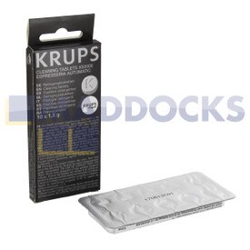 Original auténtico, series Krups XS3000 Espresseria Automatic, pastillas limpiadoras (paquete de 10)