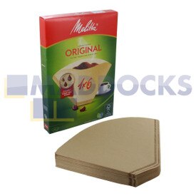 Filtros de café marrones originales para modelos Melitta 1x6 (paquete de 40)