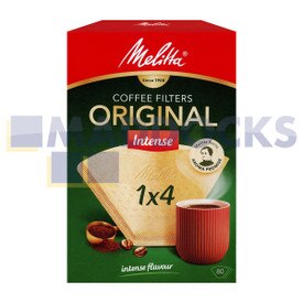 Original auténtico, Melitta tipo Gourmet Intense 1x4, filtros de café (paquete de 80)