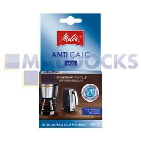 Original auténtico, Melitta, desincrustante de máquinas de agua y filtro antical para café (4x12g)