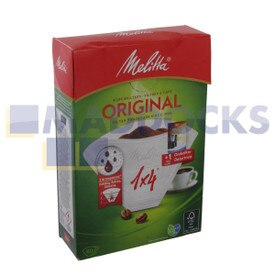 Papel de filtro de café blanco Melitta 1x4 original genuino (paquete de 80)
