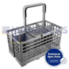 Cestillo para cubiertos gris universal para Bosch, Hotpoint, Neff, Siemens, Smeg (240mm x 135mm x 125mm)