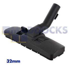 Cabezal para suelo con doble pedal de plástico negro original de Numatic con codo extendido (32mm x 270mm) y pasador en C (32mm)