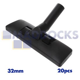 Boquilla universal para herramientas de piso de doble pedal de plástico negro a granel 20x con codo de cuello extendido (32 mm x 300 mm) (1 caja de 20 piezas)