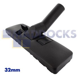 Cabezal para suelo con doble pedal de plástico negro universal con codo extendido (32mm x 300mm)