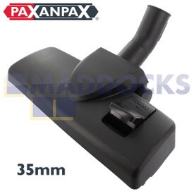 Cabezal de un solo pedal de plástico negro universal 'Perfil bajo modrno’ con base de metal y ruedas traseras (35mm)