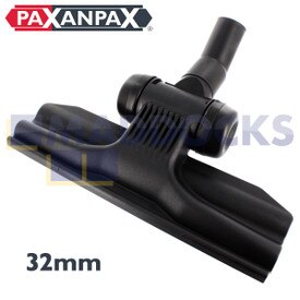 Cabezal para suelos duros y carpetas plano RD285 de plástico negro Deluxe Premium con ruedas en el borde de caucho (32mm)