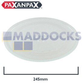Plato de cristal giratorio para microondas universal con tres fijaciones (245mm)
