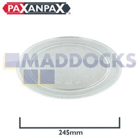 Plato de cristal giratorio para microondas universal con perfil plano (245mm)
