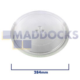 Plato de cristal giratorio para microondas universal con tres fijaciones (284mm)