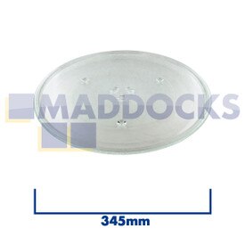 Plato de cristal giratorio para microondas universal con seis fijaciones (345mm)
