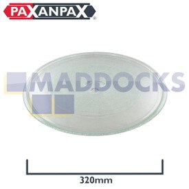Plato de cristal giratorio para microondas universal con tres fijaciones (320mm)