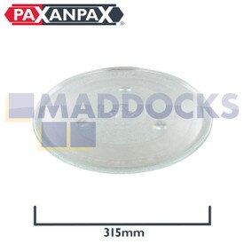 Plato de cristal giratorio para microondas universal con seis fijaciones (315mm)