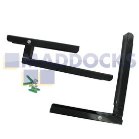 Kit de montaje en pared, fijaciones y brazo extensible para microondas con acabado en negro, universal