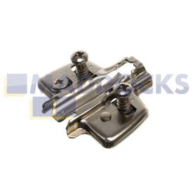 Genuine Original Hettich Universal Cross Mounting Plate With Direct Height Adjustment (Nickel Plated, Hole Line 37mm x 32mm, With Euro Screws, For Drilling Ø 5mm x 12mm, Distance 3.0mm)