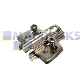 Genuine Original Hettich Universal Cross Mounting Plate With Direct Height Adjustment (Nickel Plated, Hole Line 37mm x 32mm, With Euro Screws, For Drilling Ø 5mm x 12mm, Distance 5.0mm)